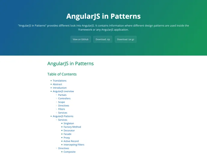 screenshot of Angularjs In Patterns