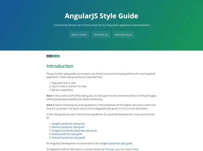 screenshot of Angularjs Style Guide