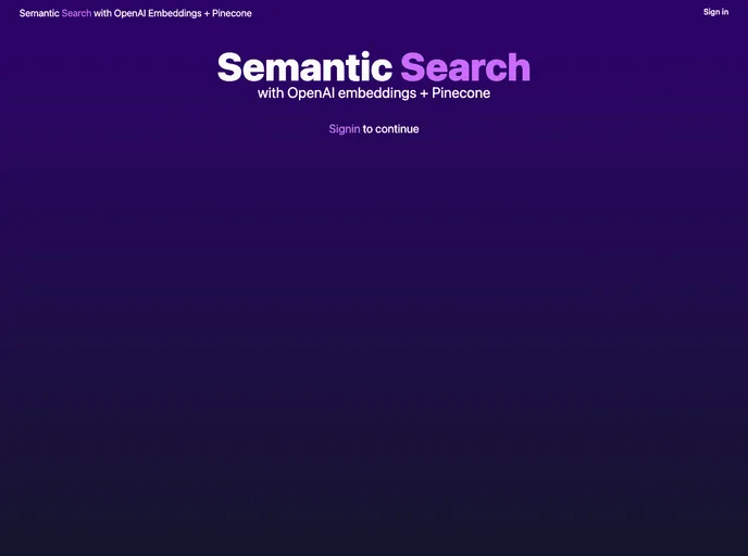 Semantic Search Openai Pinecone screenshot