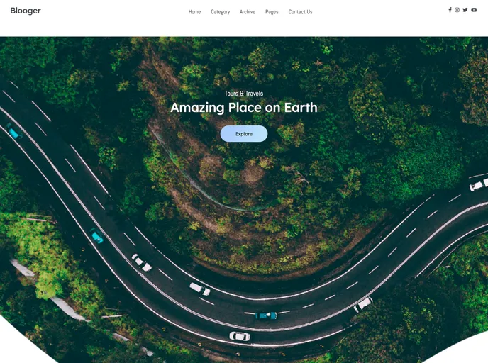 screenshot of Blooger Website