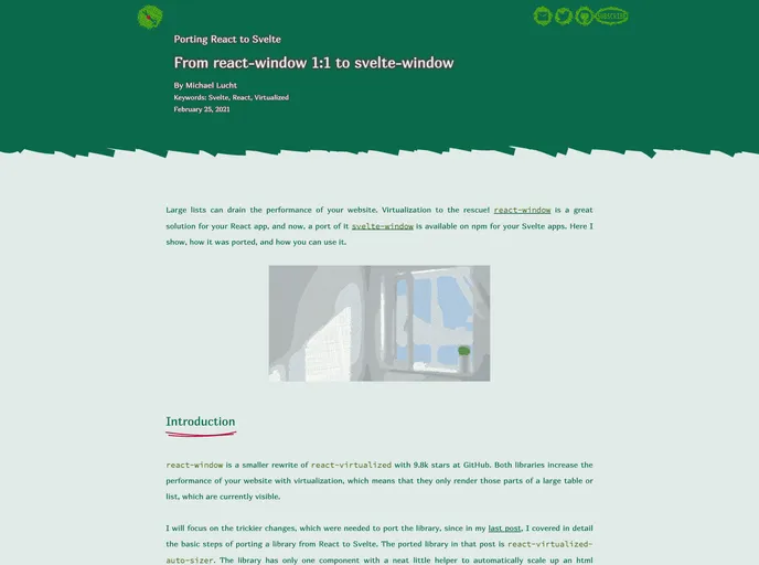 screenshot of Svelte Window