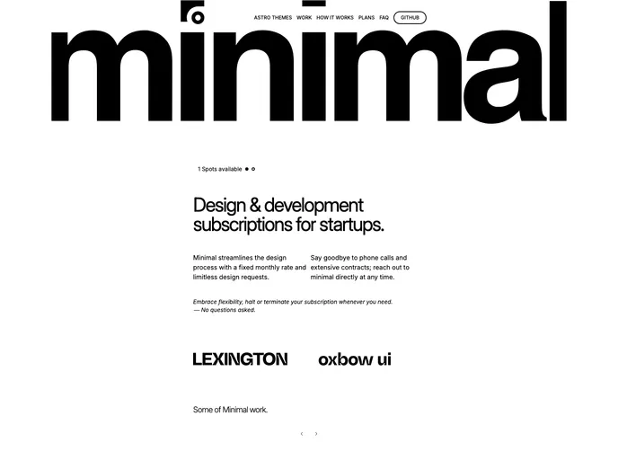 screenshot of Minimalstudio