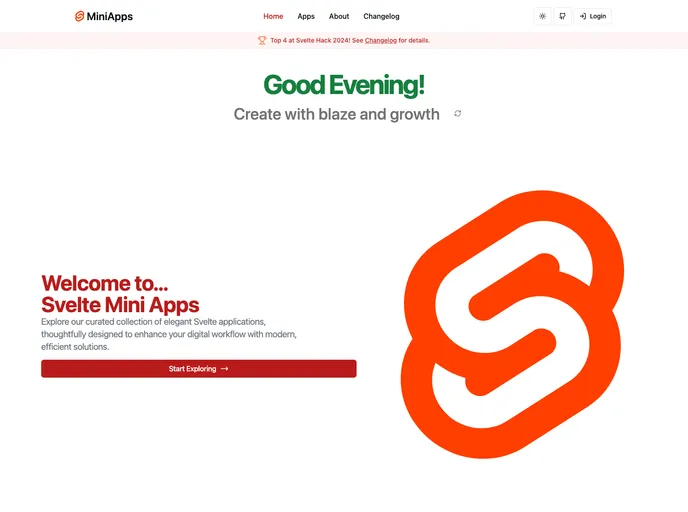 screenshot of Svelte MiniApps