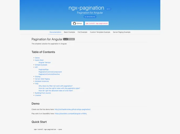 screenshot of Ngx Pagination
