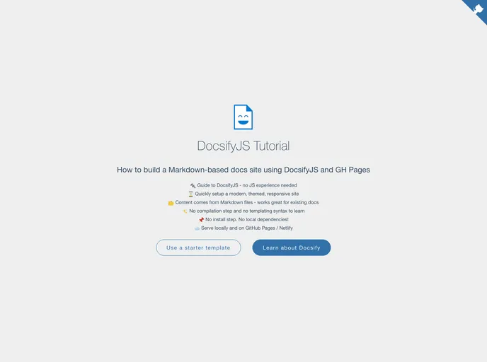 screenshot of Docsify Js Tutorial