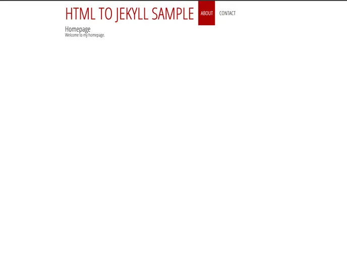 screenshot of Html To Jekyll Sample