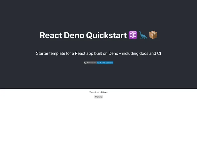 screenshot of React Deno Quickstart