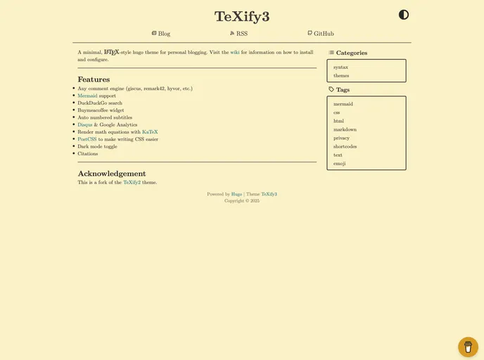 screenshot of Hugo Texify3