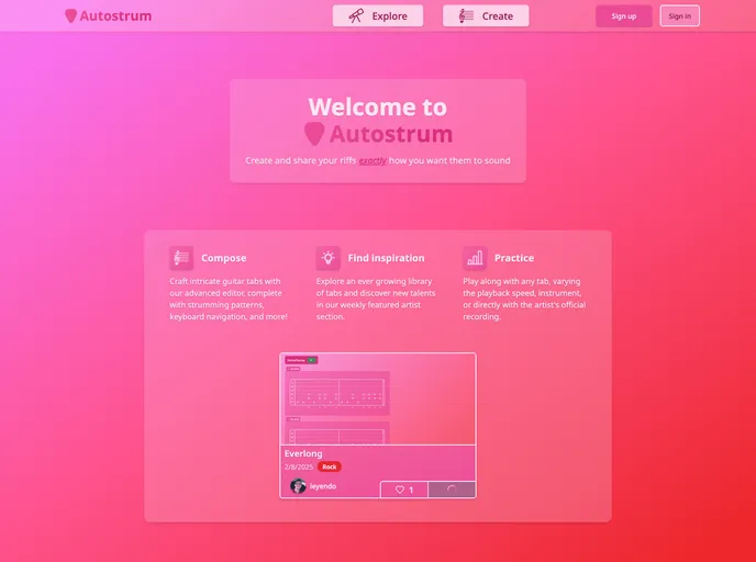 screenshot of Autostrum