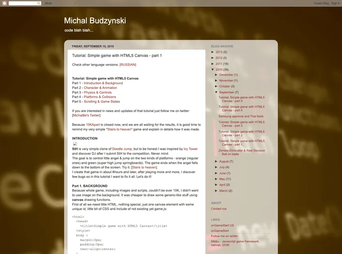 screenshot of Simple Game With HTML5 Canvas