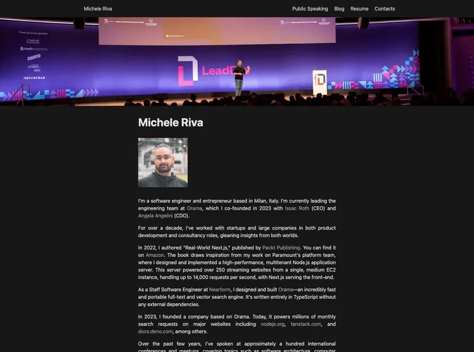 screenshot of Personal Website