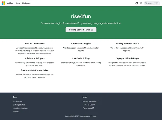 screenshot of Docusaurus Plugins