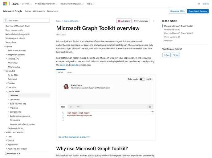 Microsoft Graph Toolkit