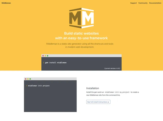 screenshot of Middleman Templates Blog