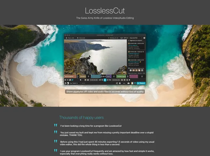 Lossless Cut screenshot