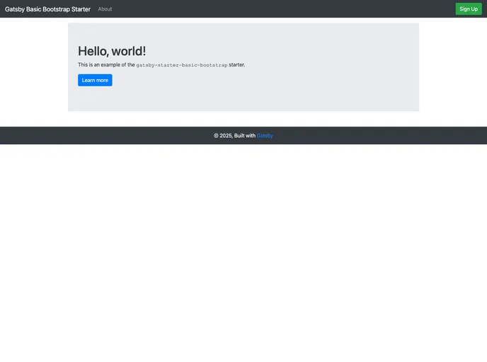screenshot of Gatsby Starter Basic Bootstrap