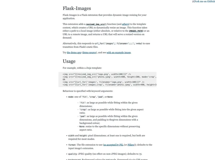 screenshot of Flask Images
