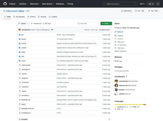 screenshot of Ration
