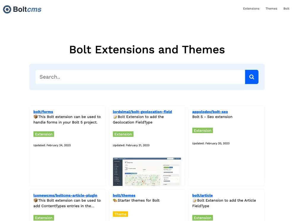 screenshot of Bootstrapbolttheme
