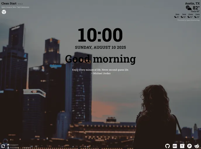 screenshot of Clean Start