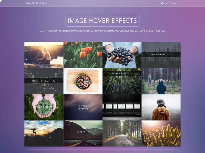 screenshot of Bootstrap Image Hover