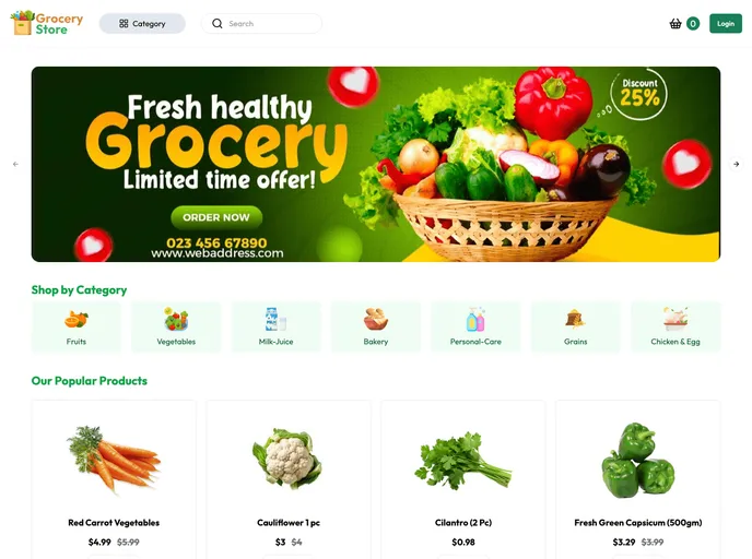 screenshot of Online_Glocery_Store_Next.js_Tailwind_Strapi