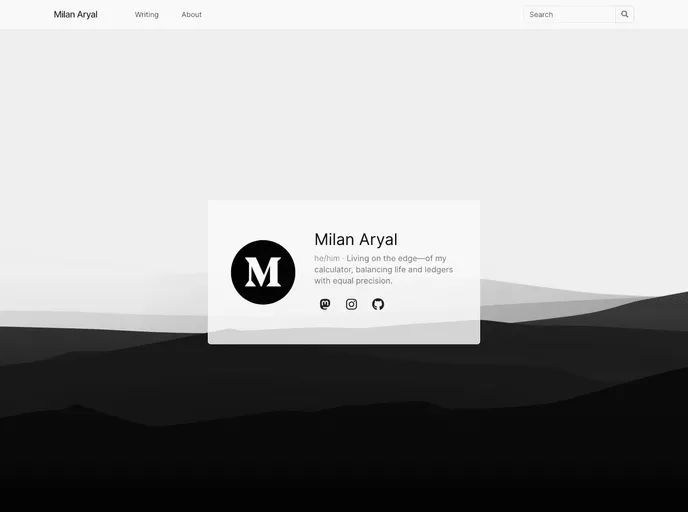 screenshot of Milanaryal.github.io