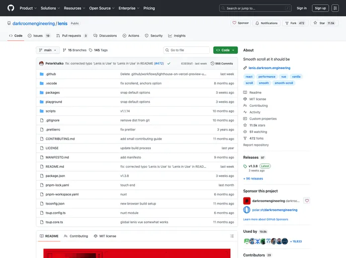 screenshot of Nuxt Lenis