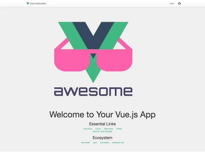 screenshot of Vue Boilerplate