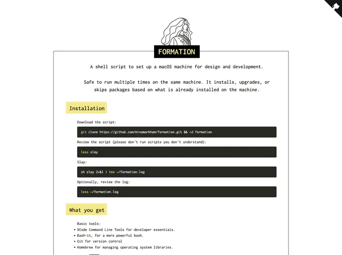 screenshot of Formation