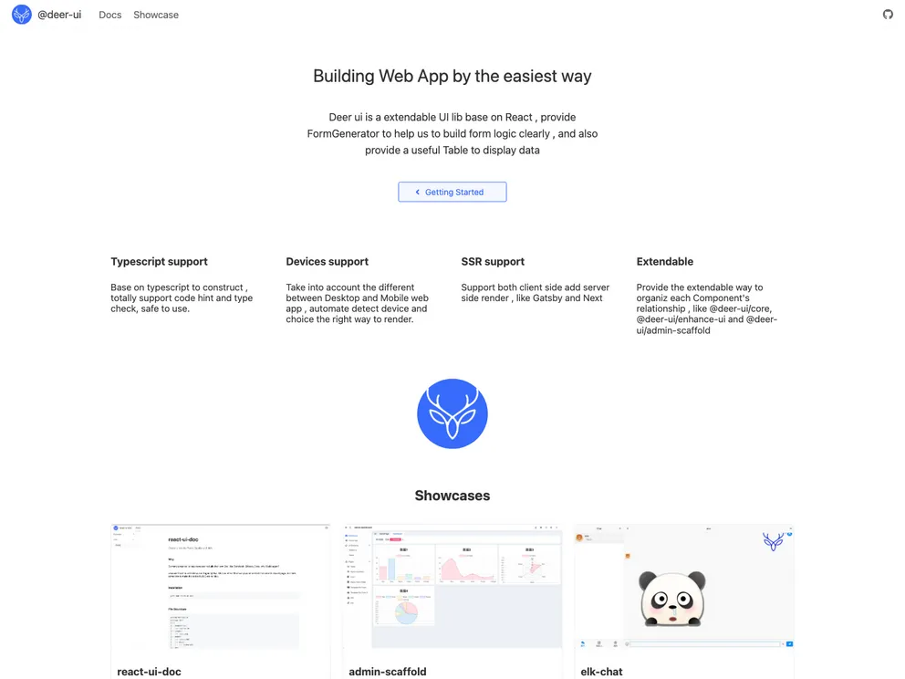 screenshot of Deer UI
