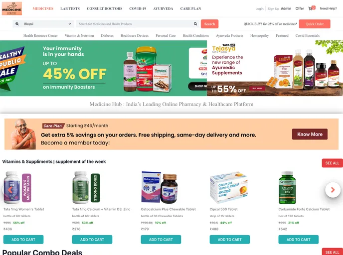 screenshot of Medicine Hub