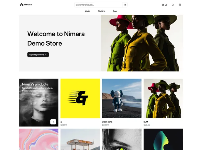 screenshot of Nimara Ecommerce
