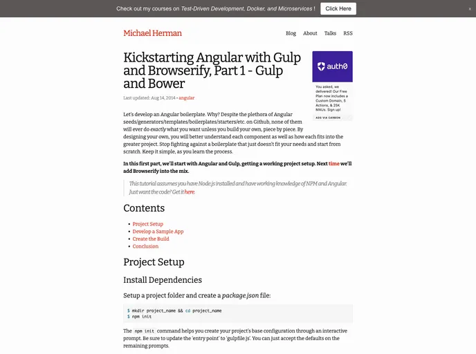 screenshot of Angular Gulp Browserify Seed