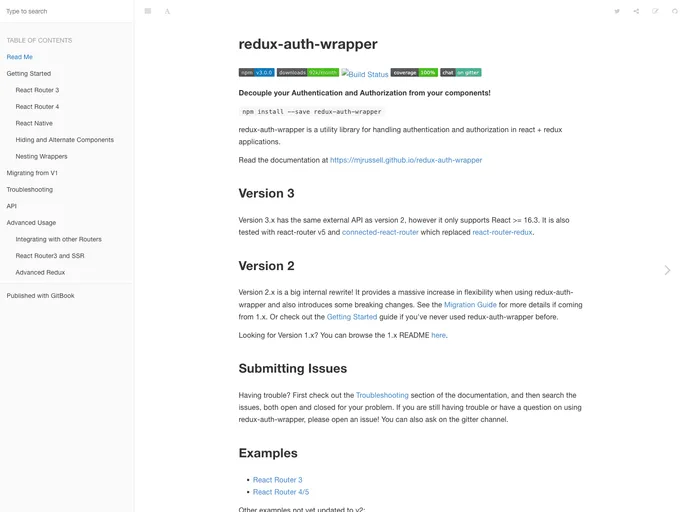 Redux Auth Wrapper screenshot