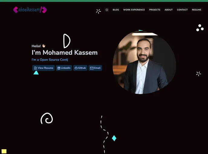 screenshot of Personal Website