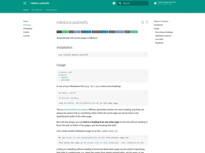 screenshot of Autorefs