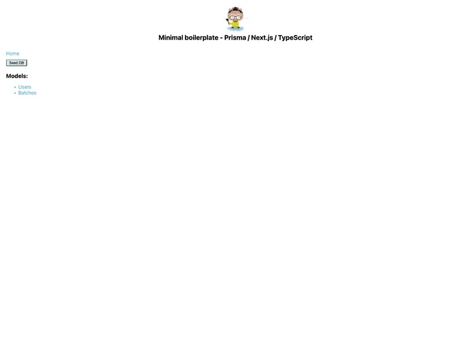 screenshot of Prisma Next Typescript