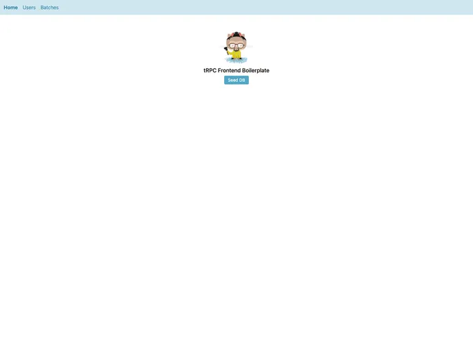 screenshot of Trpc Fe Boilerplate Vite