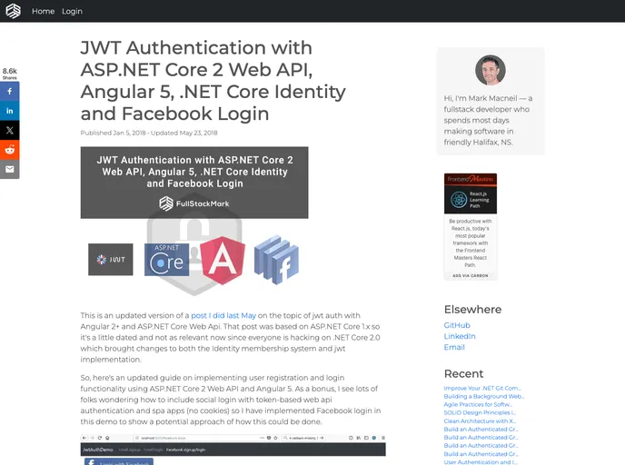 screenshot of AngularASPNETCore2WebApiAuth