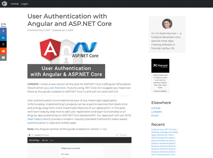 screenshot of AngularASPNETCoreAuthentication