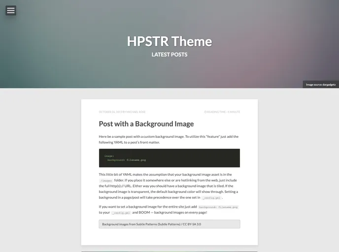 screenshot of Jekyll Theme Hpstr