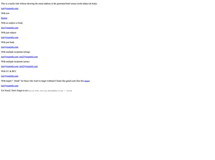 screenshot of Nuxt Protected Mailto