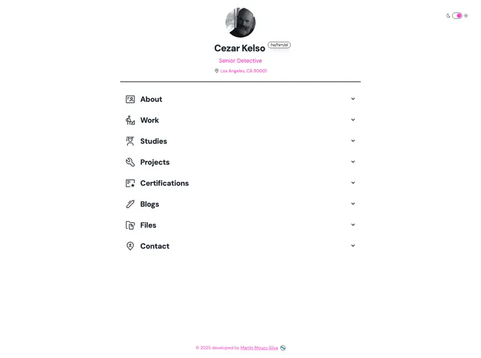 screenshot of Astro Cv Esquelete