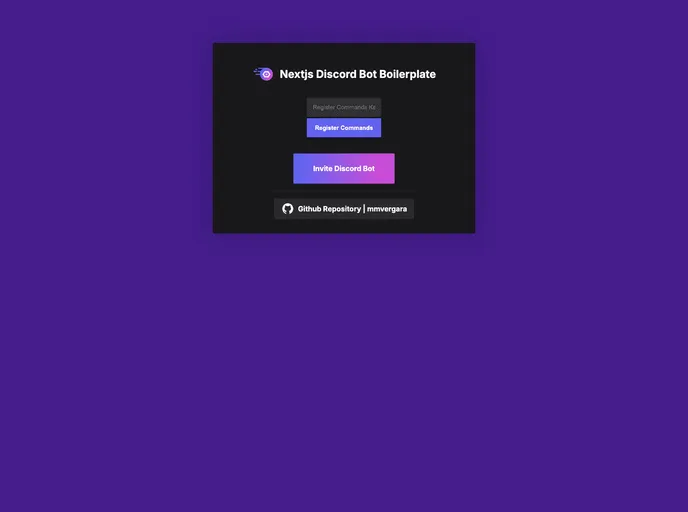 Nextjs Discord Bot Boilerplate screenshot