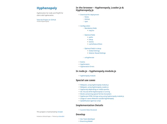 screenshot of Hyphenator