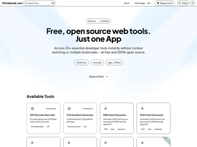 screenshot of 101webtools