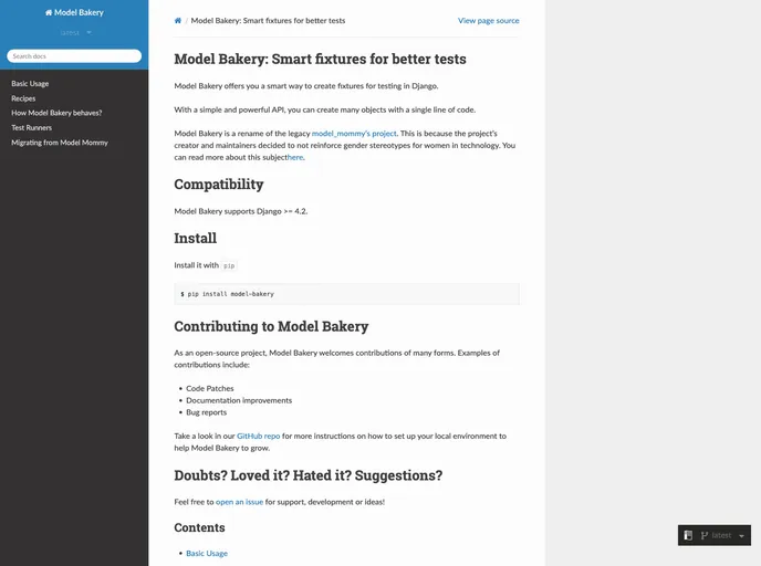screenshot of Model_bakery