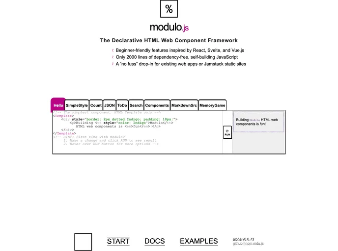 screenshot of Modulo