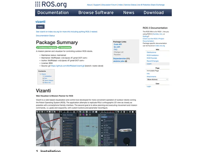 screenshot of Vizanti